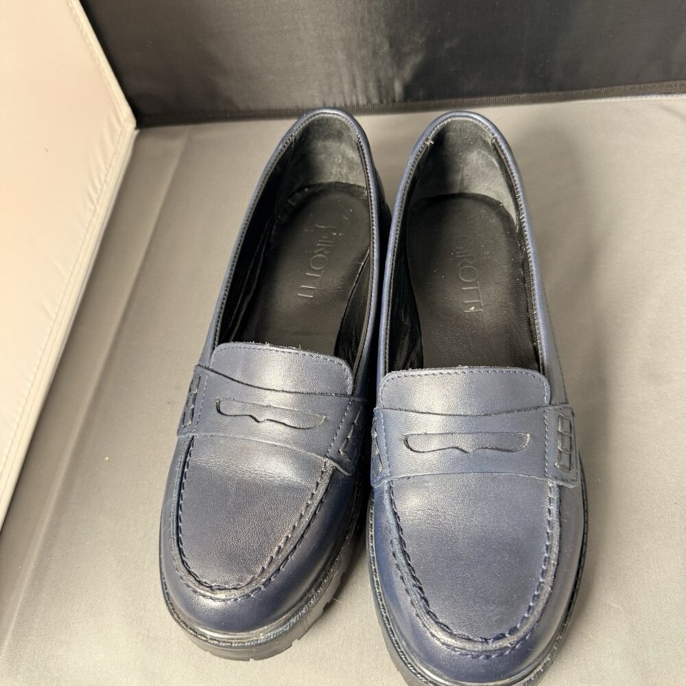GIROTTI Women's Blue Loafers Made in ITALY 38 EU 7.5 US $235 MSRP - Picture 4 of 5